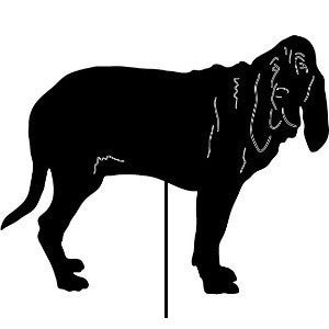 Bloodhound garden stake silhouette in black by Rustica Ornamentals lawn ornament on Tampa Home & Garden Store