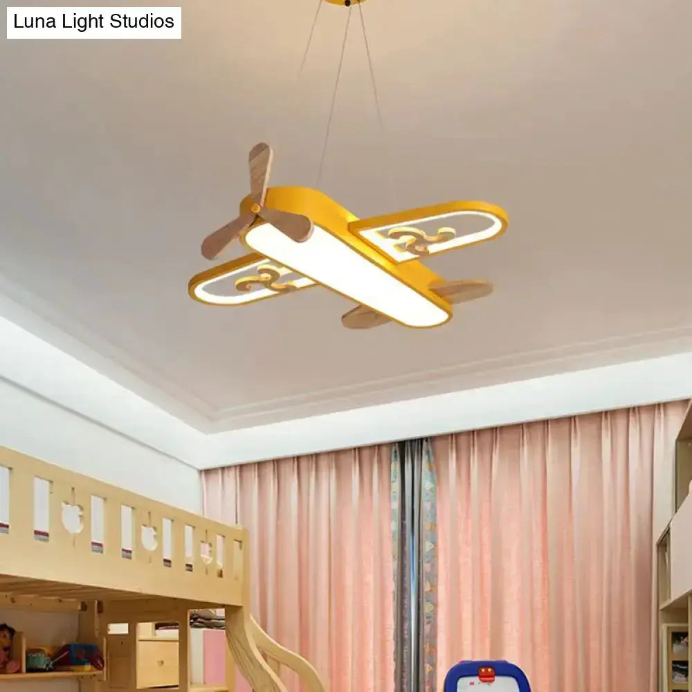 Blue airplane LED chandelier for bedroom lighting by Decorbites with stepless dimming on Tampa Home & Garden Store