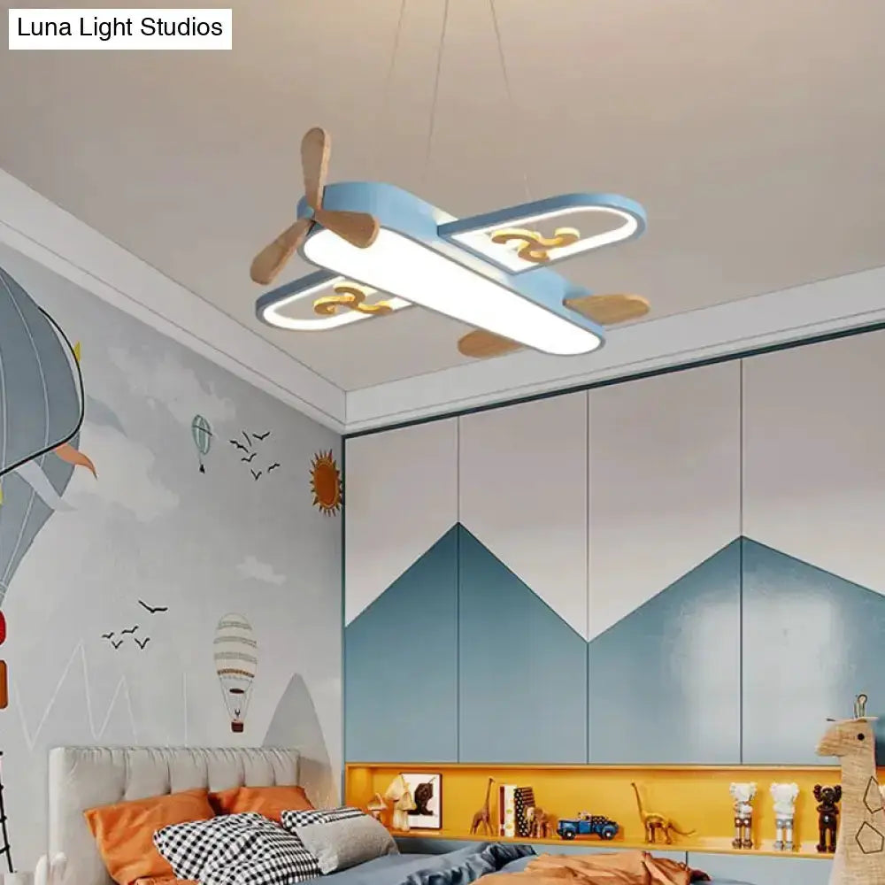 Blue airplane LED chandelier ceiling light with stepless dimming Decorbites on Tampa Home & Garden Store