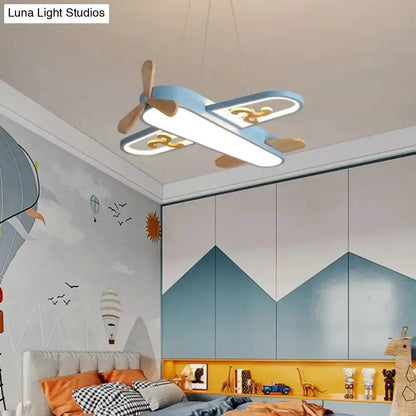 Blue airplane LED chandelier ceiling light with stepless dimming Decorbites on Tampa Home & Garden Store