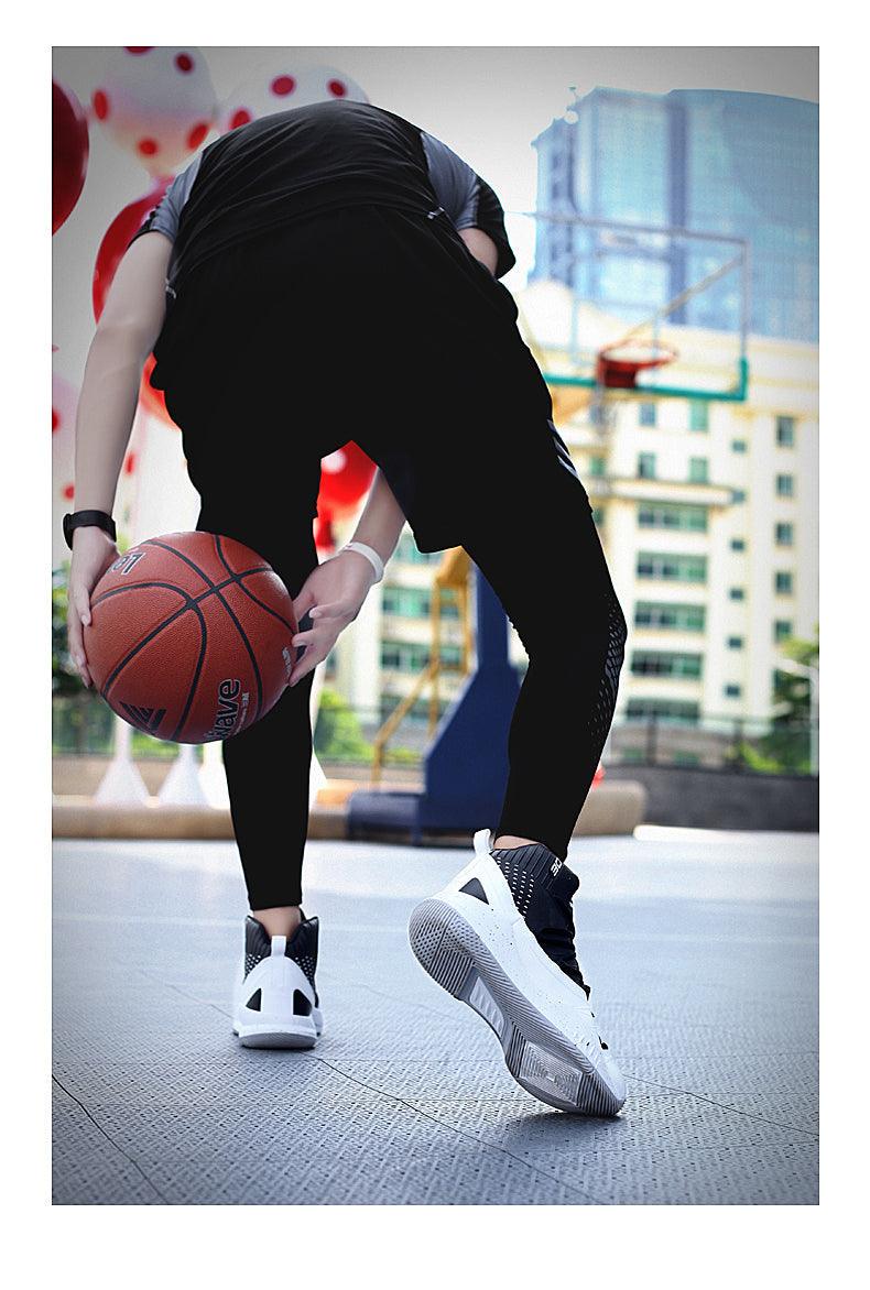 Stevvex basketball shoes white and black high-top anti-slip sneakers for men on Tampa Home & Garden Store
