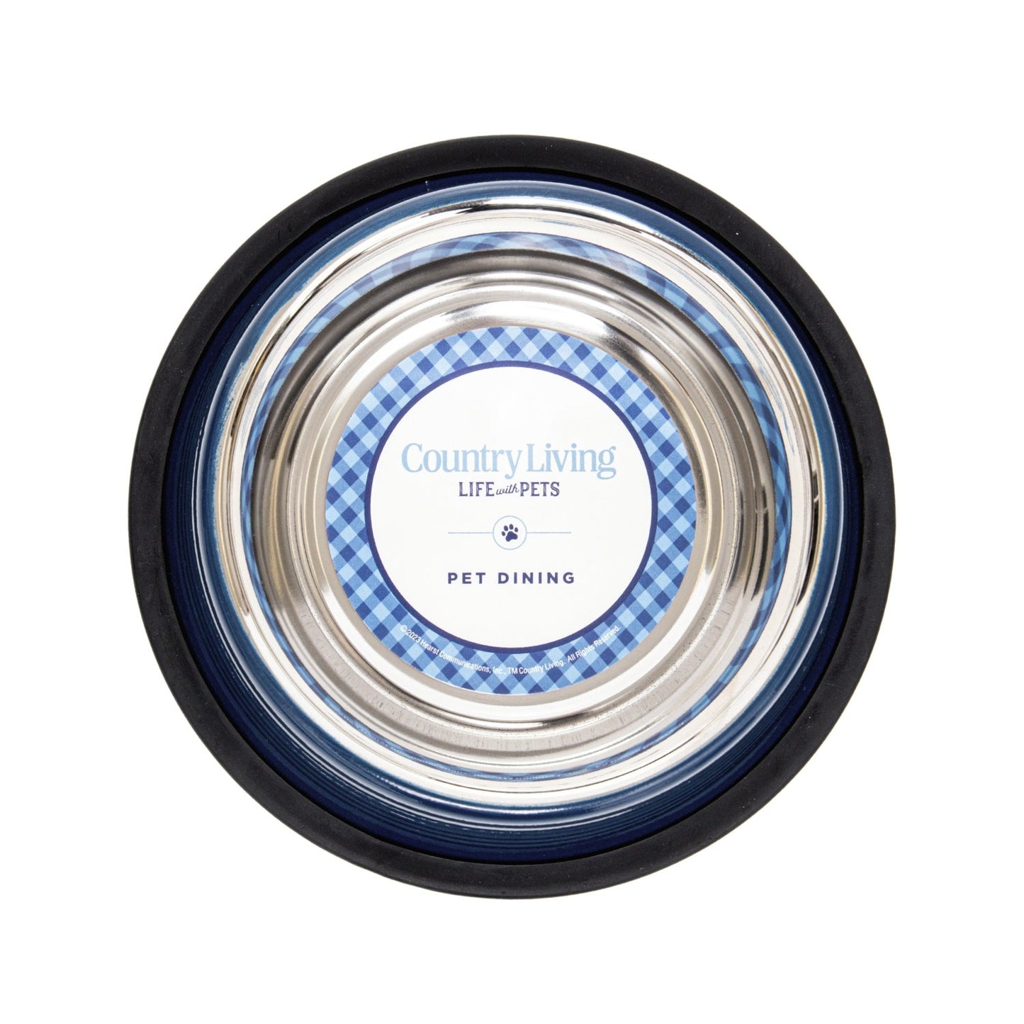 Ensemble de 2 gamelles antidérapantes à rainures pour animaux de compagnie Country Living – Bleu Poséidon