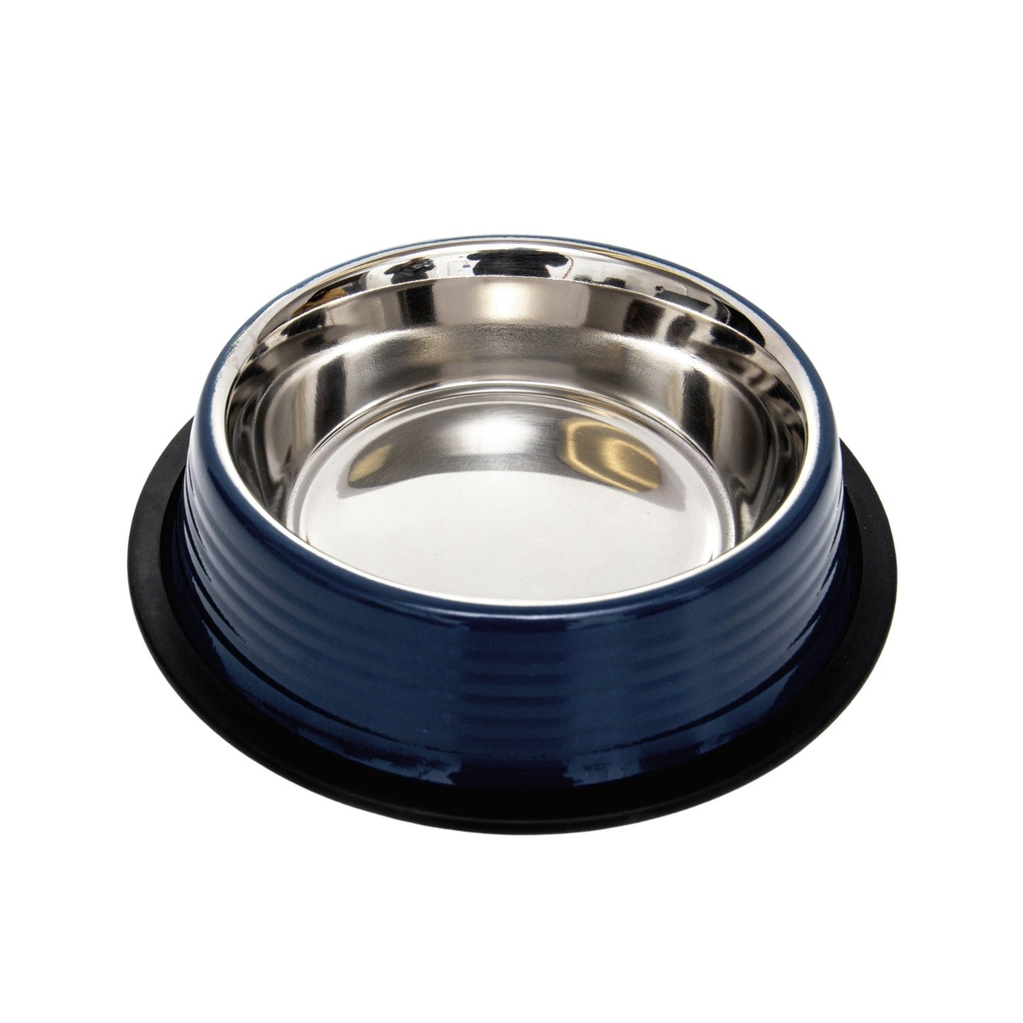 Ensemble de 2 gamelles antidérapantes à rainures pour animaux de compagnie Country Living – Bleu Poséidon