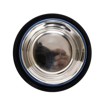 Ensemble de 2 gamelles antidérapantes à rainures pour animaux de compagnie Country Living – Bleu Poséidon