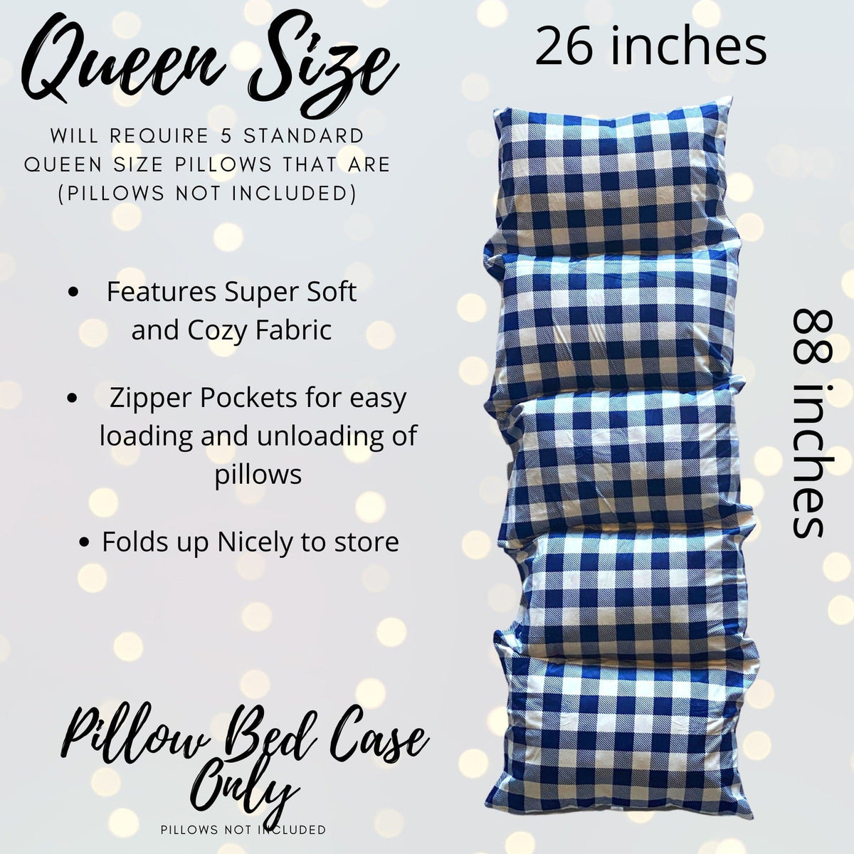 Pillowcase blue buffalo check plaid kids pillow, 26-inch on Tampa Home & Garden Store