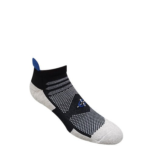 Blue Tab Sock by Covert Threads, first responder athletic sock, black with gray toe/heel and mesh on Tampa Home & Garden Store