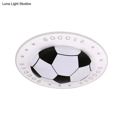 Blue and White Football Kids Led Flush Mount Lamp