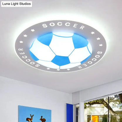 Black football ceiling light with soccer-ball design, Decorbites flush mount on Tampa Home & Garden Store