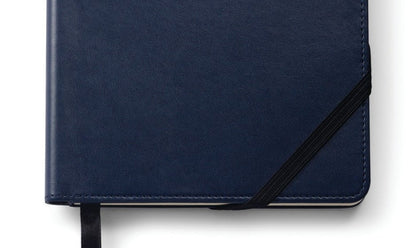 Medium Midnight Blue Journal by A.T. Cross with diagonal elastic and ribbon bookmark on Tampa Home & Garden Store