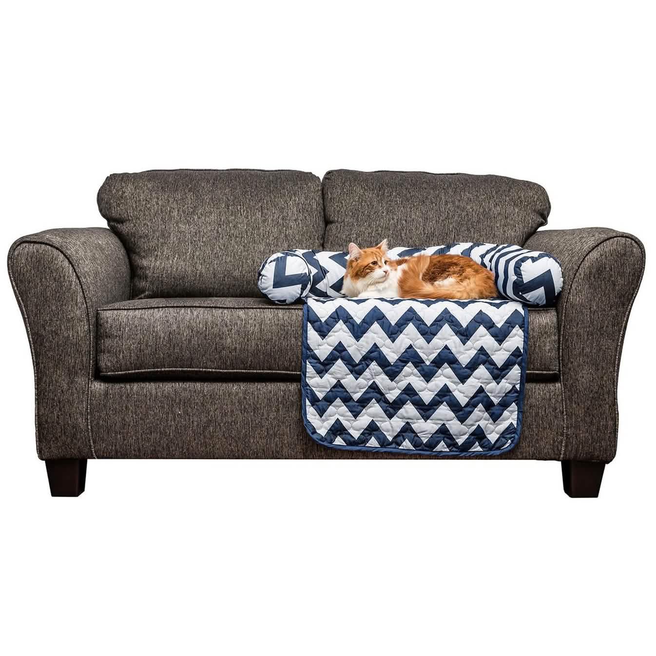 Reversible Chevron Quilted Chair And Bed Cover