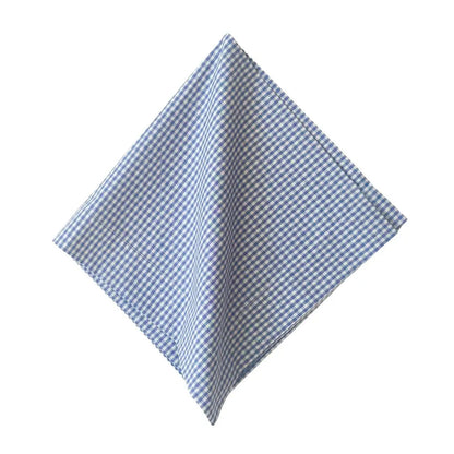 Gingham Cotton Napkins blue and white check by Talah Home for casual dining cloth napkins on Tampa Home & Garden Store