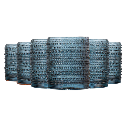Tonal Hobnail Lowball Glassware Set of Six