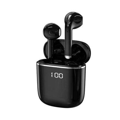 Stevvex in-ear wireless earbuds with LED charging case black LED display on Tampa Home & Garden Store