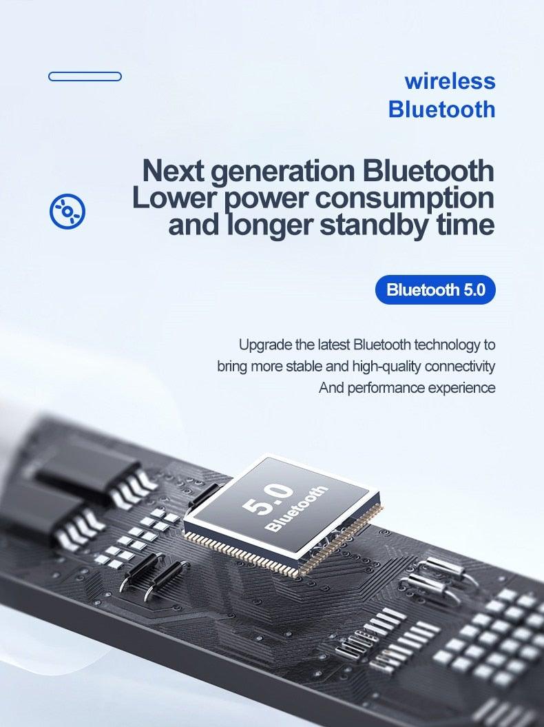 Stevvex Bluetooth 5.0 in-ear headphones with LED charging box, wireless HiFi stereo sound on Tampa Home & Garden Store