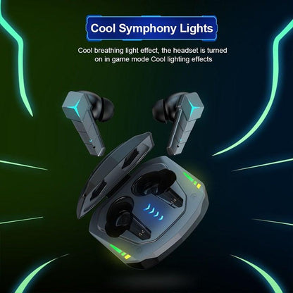 Stevvex Bluetooth 5.0 RGB gaming in-ear headphones with mic and charging case LED indicators on Tampa Home & Garden Store