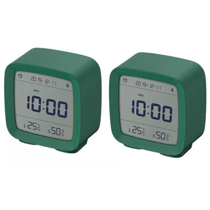 Two Stevvex green Bluetooth alarm clocks with LCD displays and dual alarms on Tampa Home & Garden Store