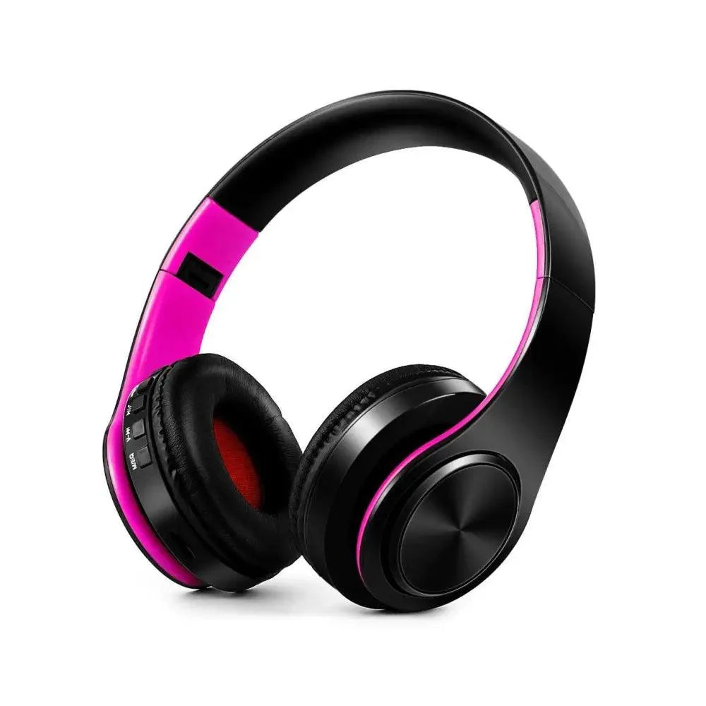 Stevvex over-ear headphones pink and black wireless stereo with mic on Tampa Home & Garden Store
