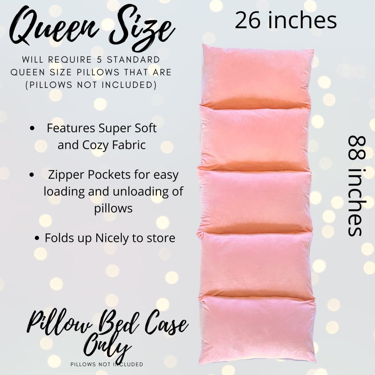 Pink pillow bed case for queen-size pillows from Boba Tea Children's Teepee Play Set by Chicky Chicky Bling Bling on Tampa Home & Garden Store
