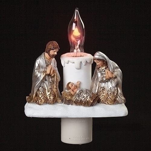 Holy Family Gold and Silver Swirl Night Light