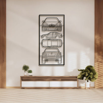 E39 Quad Profile Metal Frame Silhouette - MT1434