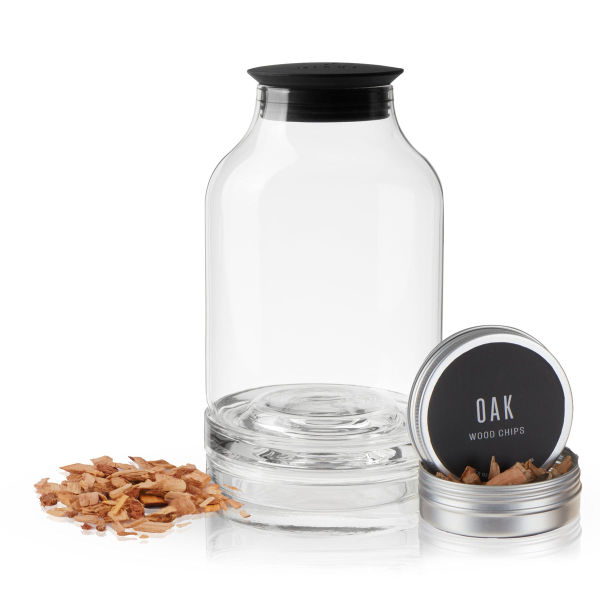 5 Piece Stacking Smoked Cocktail Kit by Viski in a clear glass jar with black smoker lid on Tampa Home & Garden Store