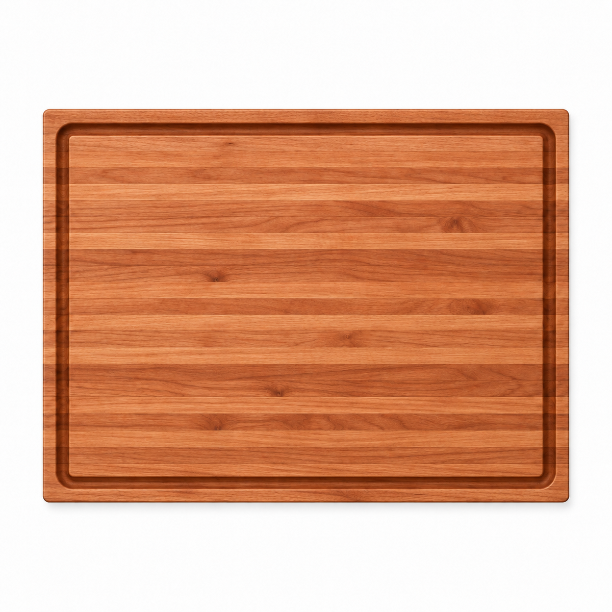 20x15 inch edge grain cutting board by Refine Kitchenware with inner juice groove in warm wood on Tampa Home & Garden Store