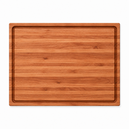 20x15 inch edge grain cutting board by Refine Kitchenware with inner juice groove in warm wood on Tampa Home & Garden Store
