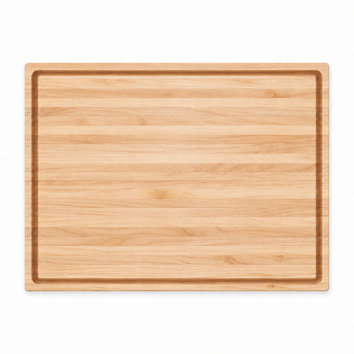 24x18 inch edge grain cutting board with juice groove in natural wood on Tampa Home & Garden Store