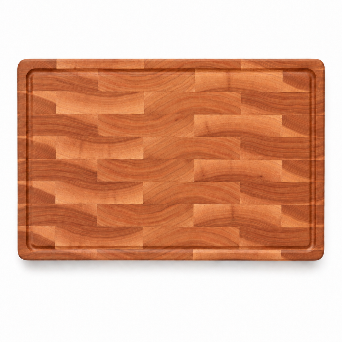 End grain cutting board Refine Kitchenware, 18 by 12 inches, patchwork warm brown tones on Tampa Home & Garden Store