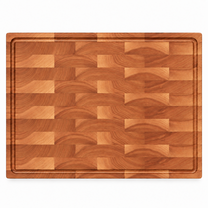 End grain cutting board 20×15 with warm brown wood blocks from Refine Kitchenware on Tampa Home & Garden Store