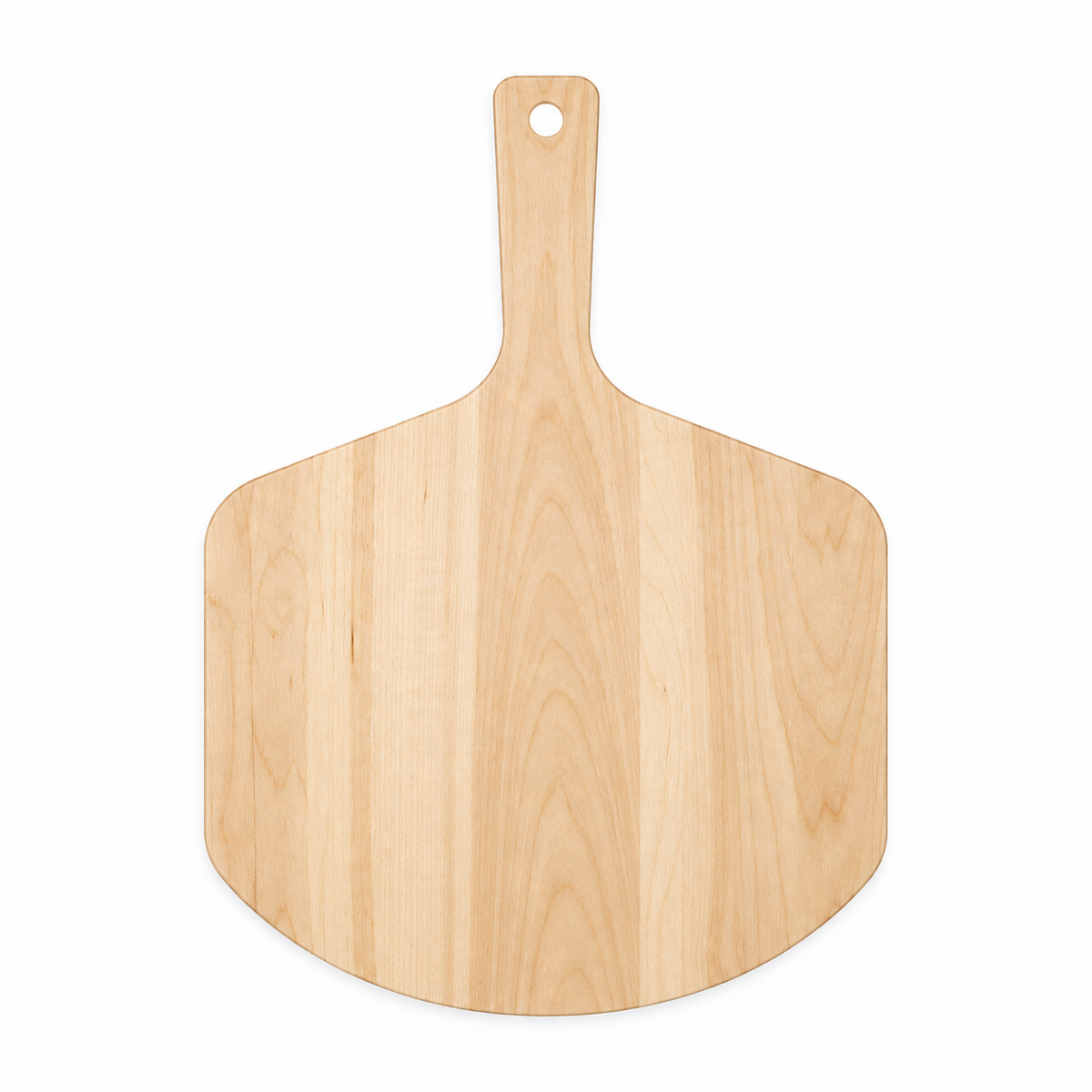 Pizza peel cutting board by Refine Kitchenware, wooden beech with light finish and handle hole on Tampa Home & Garden Store