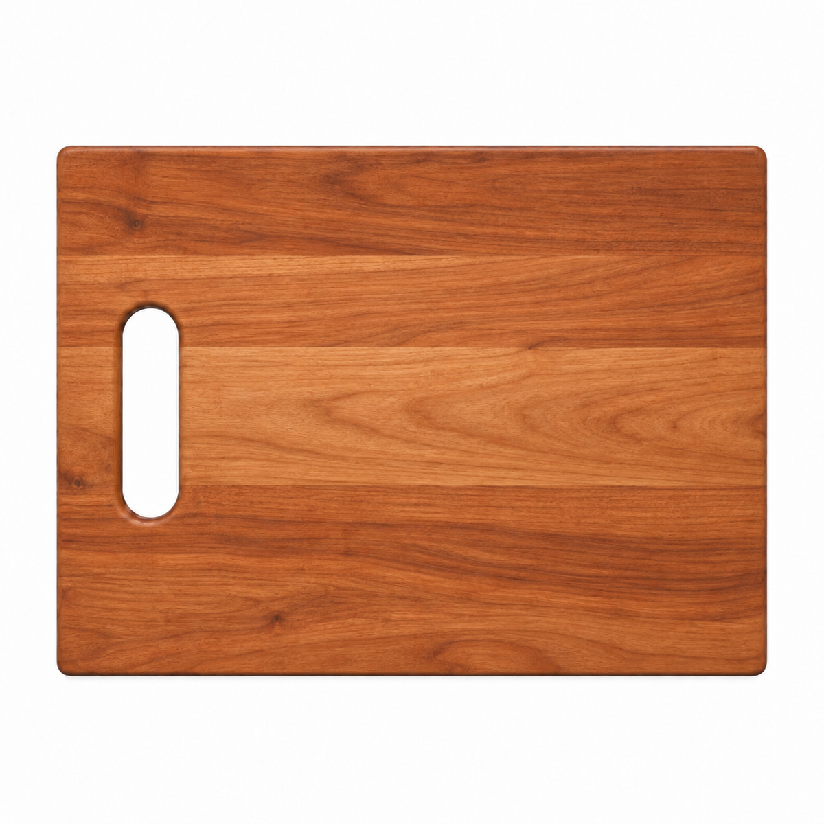 Single Handle Cutting Board Refine Kitchenware, warm wood, rectangular with oval cutout handle on Tampa Home & Garden Store