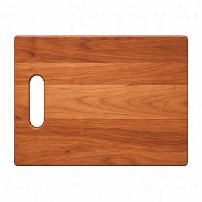 Single Handle Cutting Board Refine Kitchenware, warm wood, rectangular with oval cutout handle on Tampa Home & Garden Store