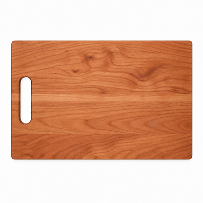 Single Handle Cutting Board Refine Kitchenware with warm wood grain and left oval slot on Tampa Home & Garden Store