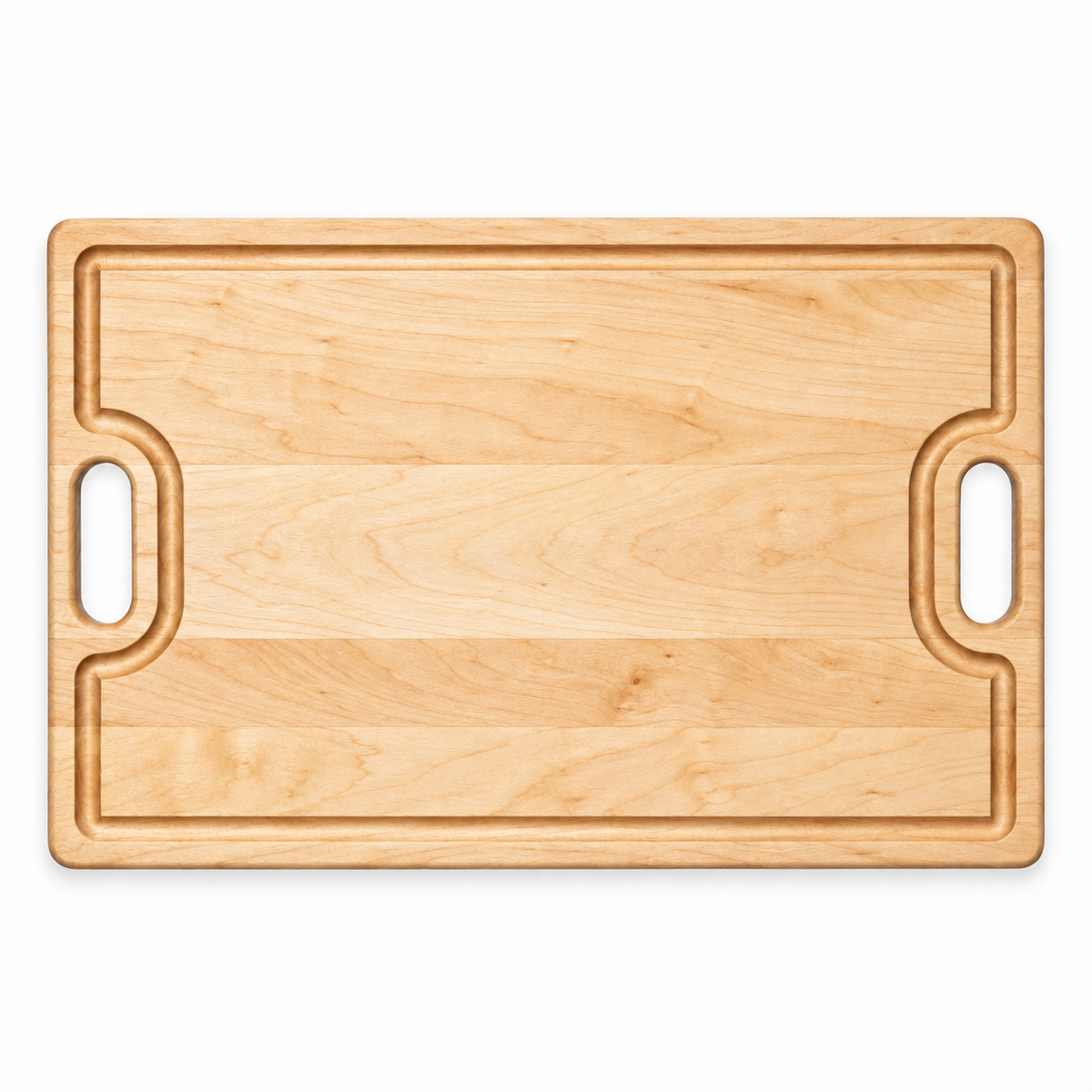 18x12 Classic Cutting Board with oval side handles and natural wood grain on Tampa Home & Garden Store