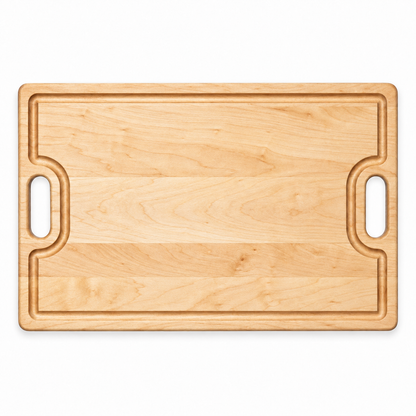 18x12 Classic Cutting Board with oval side handles and natural wood grain on Tampa Home & Garden Store