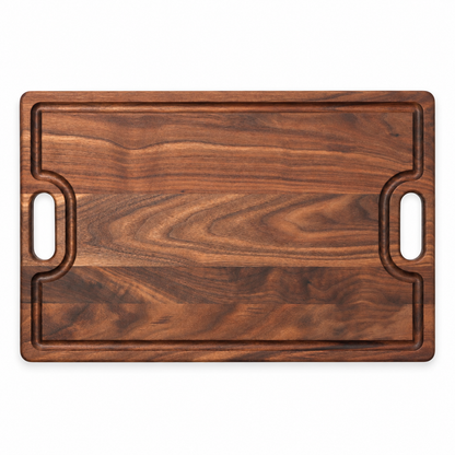 Refine Kitchenware 18x12 wooden cutting board with built-in side handles and walnut finish on Tampa Home & Garden Store