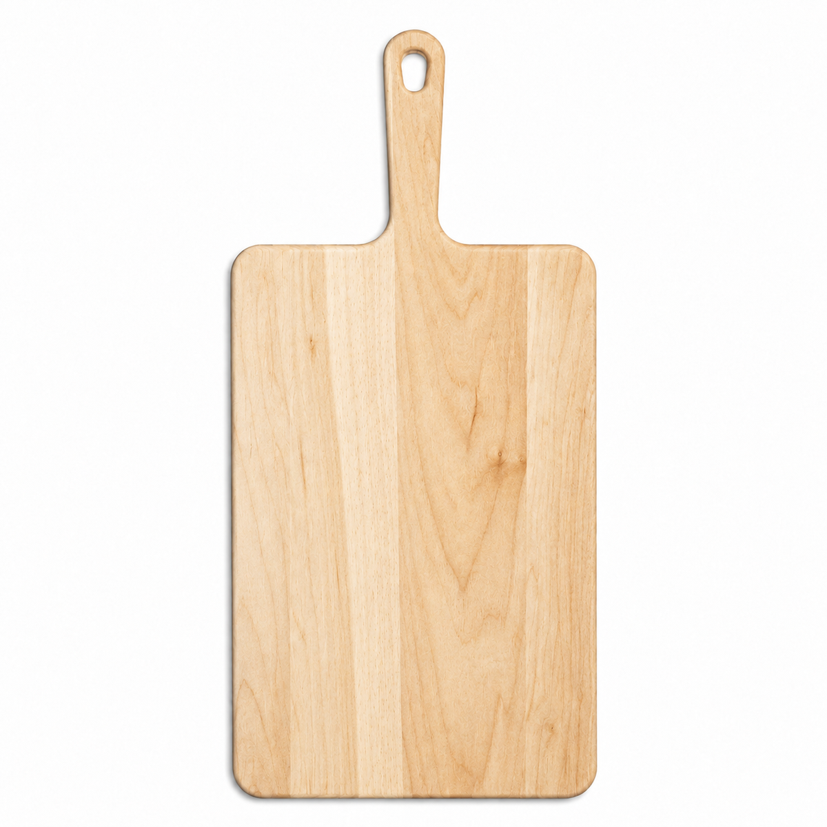 Wide Paddle Board serving board natural wood with hanging-hole handle Refine Kitchenware on Tampa Home & Garden Store