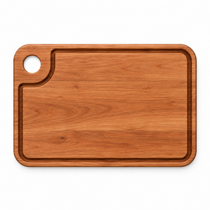 Thumb-Hole Cutting Board by Refine Kitchenware, wooden board with thumb notch and rounded edge groove on Tampa Home & Garden Store