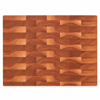 End grain cutting board 20x15 in warm light/dark wood block pattern Refine Kitchenware on Tampa Home & Garden Store