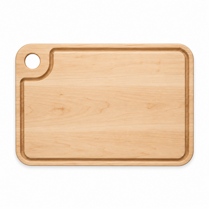 Thumb-Hole Cutting Board natural wood with circular thumb hole and groove Refine Kitchenware on Tampa Home & Garden Store