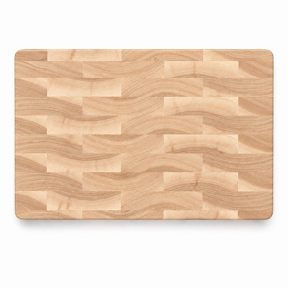 End grain cutting board 18x12 in light wood with block pattern, Refine Kitchenware on Tampa Home & Garden Store