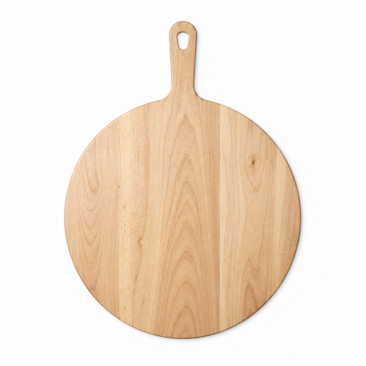 Round pizza paddle wooden cutting board by Refine Kitchenware natural wood finish on Tampa Home & Garden Store