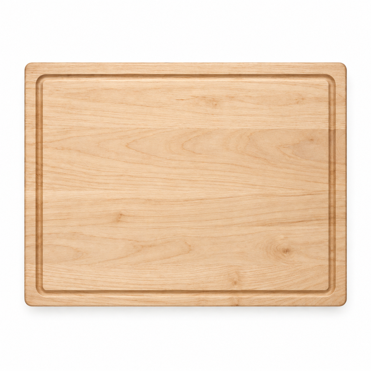 Cutting board Refine Kitchenware 24x18 thick flat-grain light wood with recessed border groove on Tampa Home & Garden Store