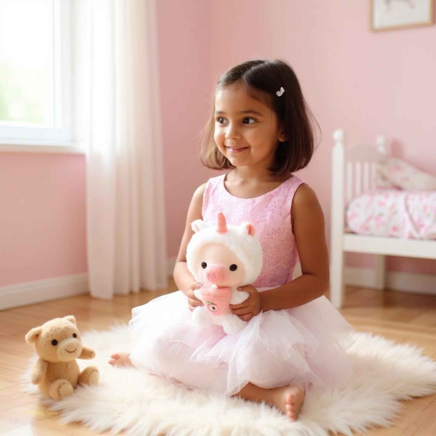 Soft Boba Pig Plush Toy For Girls And Boys