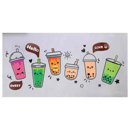 Boba Store Wall Decoration vibrant multicolor drinks with pearls by Shaketea visual artwork on Tampa Home & Garden Store