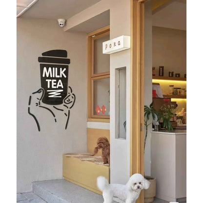 Boba wall art decor acrylic cafe and tea shop artwork by Shaketea with milk tea art on wall on Tampa Home & Garden Store