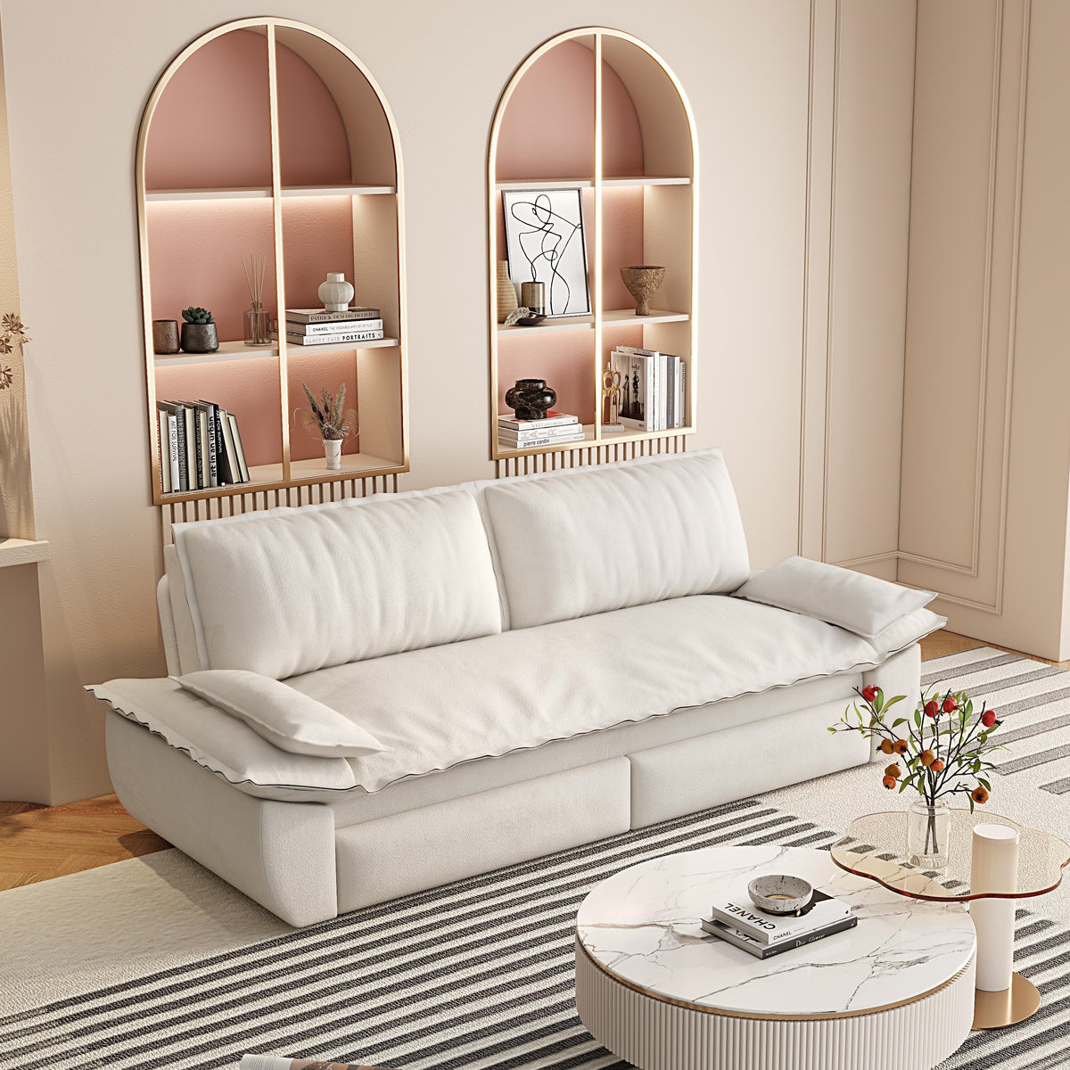Convertible Velvet Sofa and Queen Pull Out Bed
