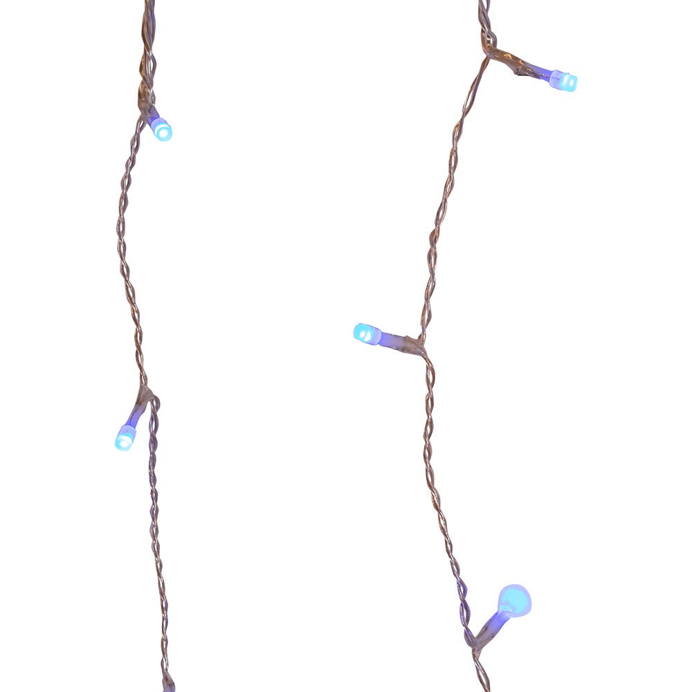 Twinkly 200-Light LED Wall Light two-strand blue LED string on twisted brown wire on Tampa Home & Garden Store