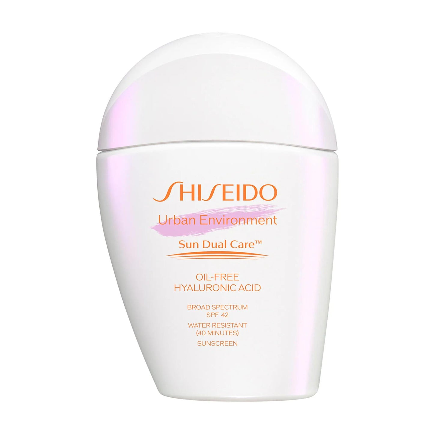 Shiseido Urban Environment sunscreen bottle with orange logo on white container on Tampa Home & Garden Store